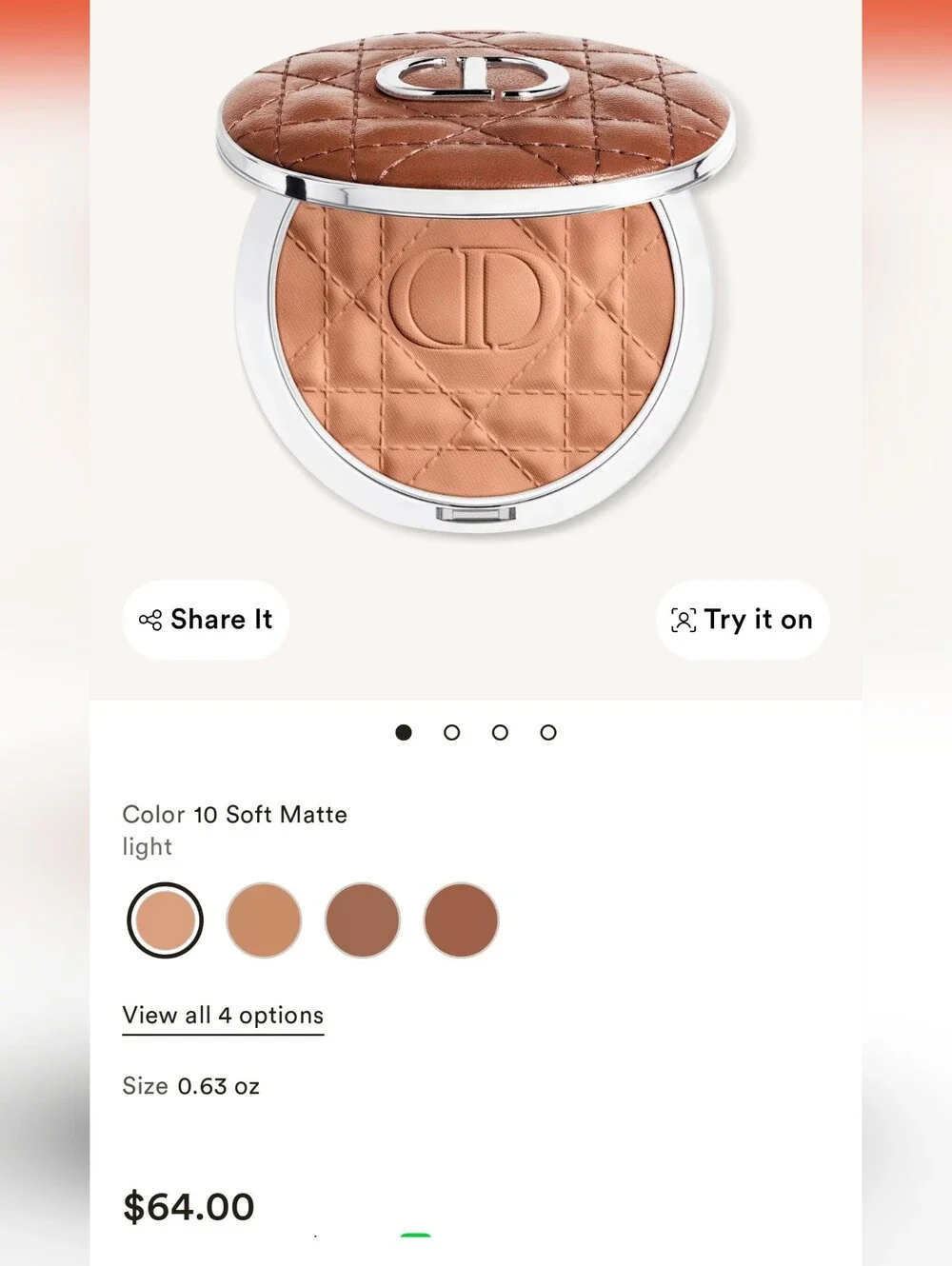 Dior Diorskin Nude Air Compact Powder - Soft Matte 10 Light (Tan)